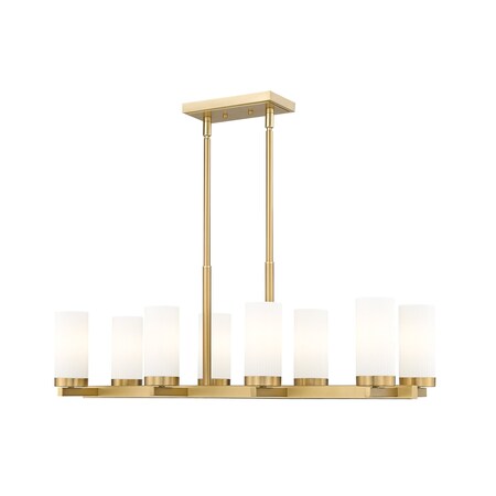 Z-Lite Danica 8 Light Linear Chandelier, 12in. W x 12.25in. H, Modern Gold 3044-8L-MGLD